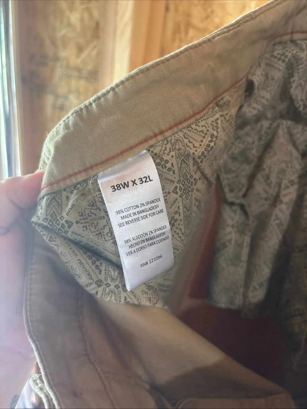 Weatherproof Vintage Men's Classic Khaki Cotton Pants 38x32